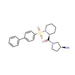 N[C@H]1CCN(C(=O)[C@@H]2CCCCN2S(=O)(=O)c2ccc(-c3ccccc3)cc2)C1 ZINC000040411723