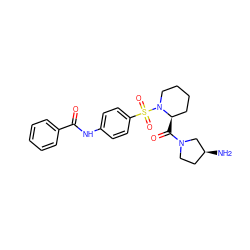 N[C@H]1CCN(C(=O)[C@@H]2CCCCN2S(=O)(=O)c2ccc(NC(=O)c3ccccc3)cc2)C1 ZINC000040935515