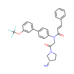 N[C@H]1CCN(C(=O)CN(C(=O)/C=C/c2ccccc2)c2ccc(-c3cccc(OC(F)(F)F)c3)cc2)C1 ZINC000114000831