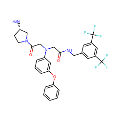 N[C@H]1CCN(C(=O)CN(CC(=O)NCc2cc(C(F)(F)F)cc(C(F)(F)F)c2)c2cccc(Oc3ccccc3)c2)C1 ZINC000114001561