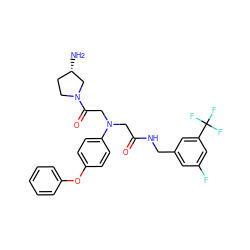 N[C@H]1CCN(C(=O)CN(CC(=O)NCc2cc(F)cc(C(F)(F)F)c2)c2ccc(Oc3ccccc3)cc2)C1 ZINC000114000561