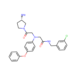 N[C@H]1CCN(C(=O)CN(CC(=O)NCc2cccc(Cl)c2)c2ccc(Oc3ccccc3)cc2)C1 ZINC000114001857