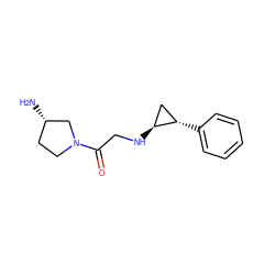 N[C@H]1CCN(C(=O)CN[C@H]2C[C@@H]2c2ccccc2)C1 ZINC000096172279