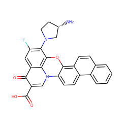 N[C@H]1CCN(c2c(F)cc3c(=O)c(C(=O)O)cn4c5ccc6c7ccccc7ccc6c5oc2c34)C1 ZINC000001658940