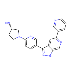 N[C@H]1CCN(c2ccc(-c3n[nH]c4cnc(-c5cccnc5)cc34)cn2)C1 ZINC000205243265