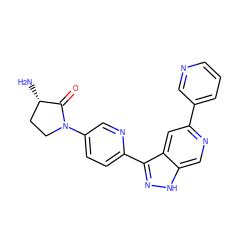 N[C@H]1CCN(c2ccc(-c3n[nH]c4cnc(-c5cccnc5)cc34)nc2)C1=O ZINC000205254642