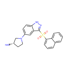 N[C@H]1CCN(c2ccc3[nH]nc(S(=O)(=O)c4cccc5ccccc45)c3c2)C1 ZINC000045367228