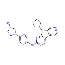 N[C@H]1CCN(c2cnc(Nc3ncc4c5ccncc5n(C5CCCC5)c4n3)cn2)C1 ZINC000169706670