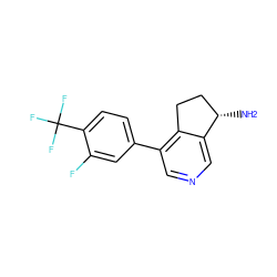 N[C@H]1CCc2c(-c3ccc(C(F)(F)F)c(F)c3)cncc21 ZINC000205711061