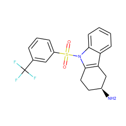 N[C@H]1CCc2c(c3ccccc3n2S(=O)(=O)c2cccc(C(F)(F)F)c2)C1 ZINC000095556417