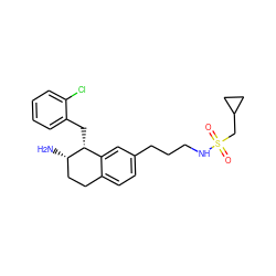 N[C@H]1CCc2ccc(CCCNS(=O)(=O)CC3CC3)cc2[C@H]1Cc1ccccc1Cl ZINC000088260920