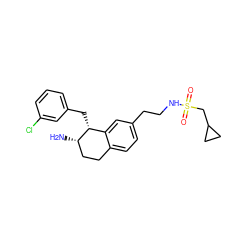 N[C@H]1CCc2ccc(CCNS(=O)(=O)CC3CC3)cc2[C@H]1Cc1cccc(Cl)c1 ZINC000088261177