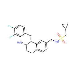 N[C@H]1CCc2ccc(CNS(=O)(=O)CC3CC3)cc2[C@H]1Cc1ccc(F)c(F)c1 ZINC000088260864