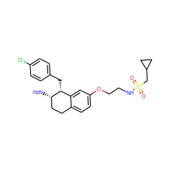 N[C@H]1CCc2ccc(OCCNS(=O)(=O)CC3CC3)cc2[C@H]1Cc1ccc(Cl)cc1 ZINC000088260746