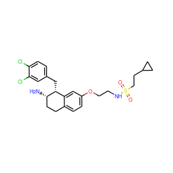 N[C@H]1CCc2ccc(OCCNS(=O)(=O)CCC3CC3)cc2[C@H]1Cc1ccc(Cl)c(Cl)c1 ZINC000088260742