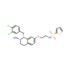 N[C@H]1CCc2ccc(OCCNS(=O)(=O)c3cccs3)cc2[C@H]1Cc1ccc(Cl)c(Cl)c1 ZINC000142281033