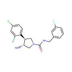 N[C@H]1CN(C(=O)NCc2cccc(F)c2)C[C@@H]1c1ccc(Cl)cc1Cl ZINC000014958666