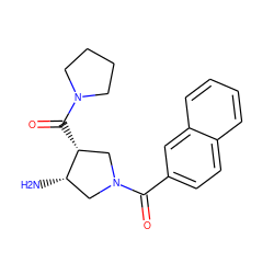 N[C@H]1CN(C(=O)c2ccc3ccccc3c2)C[C@H]1C(=O)N1CCCC1 ZINC000028954940