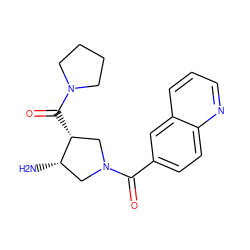 N[C@H]1CN(C(=O)c2ccc3ncccc3c2)C[C@H]1C(=O)N1CCCC1 ZINC000028954920