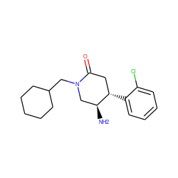 N[C@H]1CN(CC2CCCCC2)C(=O)C[C@@H]1c1ccccc1Cl ZINC000014958774