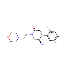 N[C@H]1CN(CCN2CCOCC2)C(=O)C[C@@H]1c1cc(F)c(F)cc1F ZINC000014958792