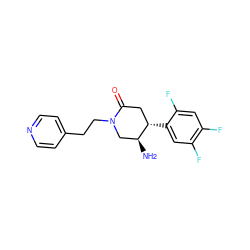 N[C@H]1CN(CCc2ccncc2)C(=O)C[C@@H]1c1cc(F)c(F)cc1F ZINC000014958795