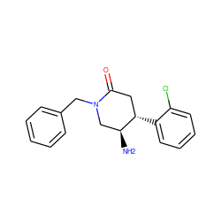 N[C@H]1CN(Cc2ccccc2)C(=O)C[C@@H]1c1ccccc1Cl ZINC000014958770