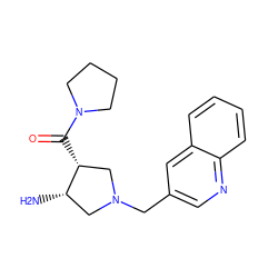 N[C@H]1CN(Cc2cnc3ccccc3c2)C[C@H]1C(=O)N1CCCC1 ZINC000028954965