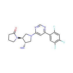 N[C@H]1CN(c2cc(-c3cc(F)c(F)cc3F)ncn2)C[C@@H]1N1CCCC1=O ZINC000066080454