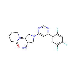 N[C@H]1CN(c2cc(-c3cc(F)c(F)cc3F)ncn2)C[C@@H]1N1CCCCC1=O ZINC000066097284