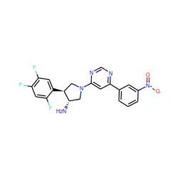 N[C@H]1CN(c2cc(-c3cccc([N+](=O)[O-])c3)ncn2)C[C@@H]1c1cc(F)c(F)cc1F ZINC000028823846