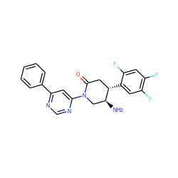 N[C@H]1CN(c2cc(-c3ccccc3)ncn2)C(=O)C[C@@H]1c1cc(F)c(F)cc1F ZINC000028636958