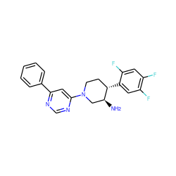 N[C@H]1CN(c2cc(-c3ccccc3)ncn2)CC[C@@H]1c1cc(F)c(F)cc1F ZINC000014958821