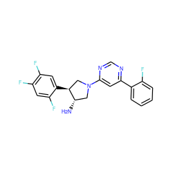 N[C@H]1CN(c2cc(-c3ccccc3F)ncn2)C[C@@H]1c1cc(F)c(F)cc1F ZINC000028823830