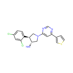 N[C@H]1CN(c2cc(-c3ccsc3)ncn2)C[C@@H]1c1ccc(Cl)cc1Cl ZINC000014958718