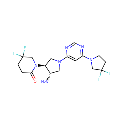 N[C@H]1CN(c2cc(N3CCC(F)(F)C3)ncn2)C[C@@H]1N1CC(F)(F)CCC1=O ZINC000043198493