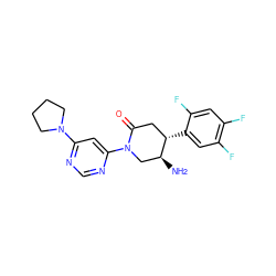 N[C@H]1CN(c2cc(N3CCCC3)ncn2)C(=O)C[C@@H]1c1cc(F)c(F)cc1F ZINC000036310922