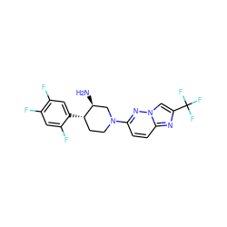 N[C@H]1CN(c2ccc3nc(C(F)(F)F)cn3n2)CC[C@@H]1c1cc(F)c(F)cc1F ZINC000028707348