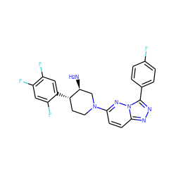 N[C@H]1CN(c2ccc3nnc(-c4ccc(F)cc4)n3n2)CC[C@@H]1c1cc(F)c(F)cc1F ZINC000028707372