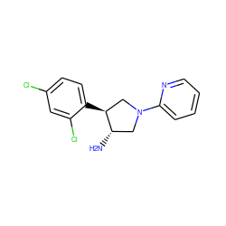 N[C@H]1CN(c2ccccn2)C[C@@H]1c1ccc(Cl)cc1Cl ZINC000014958691