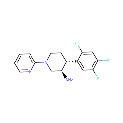 N[C@H]1CN(c2ccccn2)CC[C@@H]1c1cc(F)c(F)cc1F ZINC000028707298