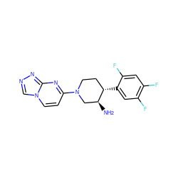 N[C@H]1CN(c2ccn3cnnc3n2)CC[C@@H]1c1cc(F)c(F)cc1F ZINC000028707353