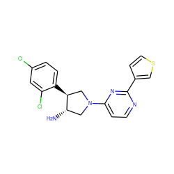 N[C@H]1CN(c2ccnc(-c3ccsc3)n2)C[C@@H]1c1ccc(Cl)cc1Cl ZINC000014958714