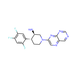 N[C@H]1CN(c2cnc3cncnc3n2)CC[C@@H]1c1cc(F)c(F)cc1F ZINC000028707344