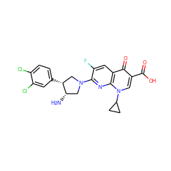 N[C@H]1CN(c2nc3c(cc2F)c(=O)c(C(=O)O)cn3C2CC2)C[C@H]1c1ccc(Cl)c(Cl)c1 ZINC000028823764