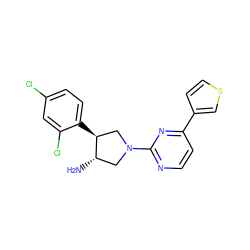 N[C@H]1CN(c2nccc(-c3ccsc3)n2)C[C@@H]1c1ccc(Cl)cc1Cl ZINC000014958710