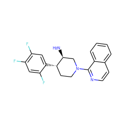 N[C@H]1CN(c2nccc3ccccc23)CC[C@@H]1c1cc(F)c(F)cc1F ZINC000028707334