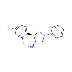 N[C@H]1CN(c2ncccn2)C[C@@H]1c1ccc(Cl)cc1Cl ZINC000014958697