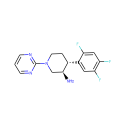 N[C@H]1CN(c2ncccn2)CC[C@@H]1c1cc(F)c(F)cc1F ZINC000028707323