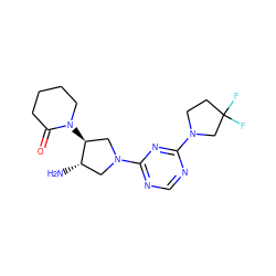 N[C@H]1CN(c2ncnc(N3CCC(F)(F)C3)n2)C[C@@H]1N1CCCCC1=O ZINC000066079312